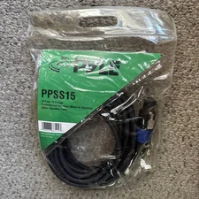 PYLE PPSS15 Professional Speakon Speaker Cable Male To Male 15 Feet 12 Gauge NEW