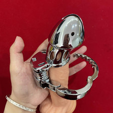 BDSM Male Metal Adjustable Chastity Cage Device Lock Ring Bondage US Seller