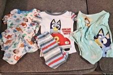 Lot of 7 Bluey Mickey Ms Rachel Disney Pajama Set Boys 2T-5T Dinosaur Sleepwear