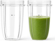2-Pack 24 oz Blender Cups Replacement for NutriBullet 600W 900W, Smoothies &