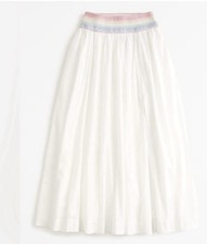 New Women’s Abercrombie And Fitch Smocked High Slit Maxi Skirt LT