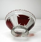 EAPG***  RUBY STAINED MASTER BERRY BOWL IN THE PLUME & BLOCK PATTERN 1890'S ERA — photo 3
