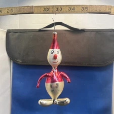 Hand Blown Clown DE CARLINI Vintage 1960s  Ornament Made In Italy