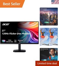 Stunning 27-Inch FHD Monitor - 120Hz Refresh Rate  Adaptive-Sync Technology