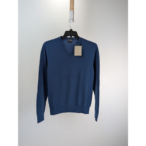 Tom Ford V-Neck Turtle Neck Sweatshirt in Blue Brand New with Tags 48