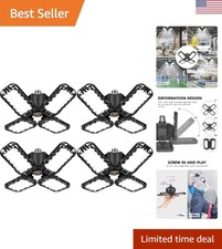 Deformable 4-Panel LED Garage Light - 120W Brightness for Attics  Basements