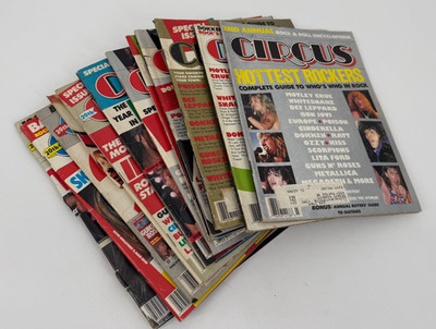 Circus Magazine Lot 80s Rock Metal Glam Hair Bands Guns N Roses Motley Crue Bon