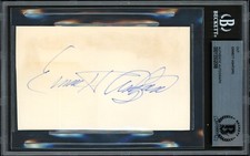Emmett Ashford Signed 3x5 Index Card 1st African American MLB Umpire Beckett