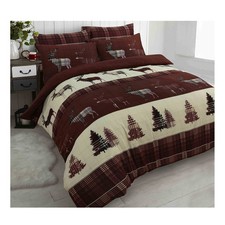Image of Luxury Flannelette Stag Duvet Cover Warm Brushed Cotton Bedding With Pillowcases