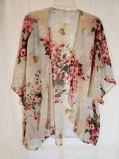 Women's Multicolor Floral Kimono One Size 1219 