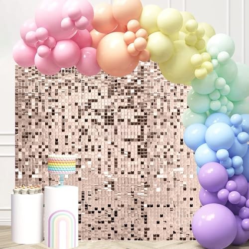 MJKEOMO 24 Stck. Champagner Schimmer Wand Hintergrund Paneele für 4 Fuß x 6 Fuß Feier - Bild 1 von 5