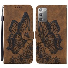 Retro Skin Feel Butterflies Embossing Horizontal Flip Leather Case with Holder &