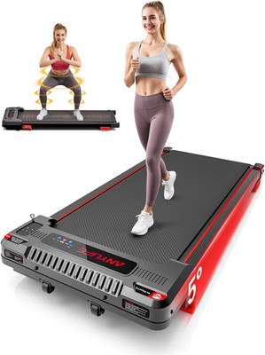 Compact Walking Pad Treadmill with Remote, 330lb Capacity, LED Display