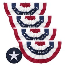 4 Pack American Fan Bunting for Outside 2 x 4 FT American Pleated Fan Flag,Am...