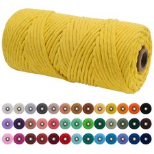 Single Strand Macrame Cord 4mm x 109 Yards 328 Feet Soft Cotton Rope Macrame