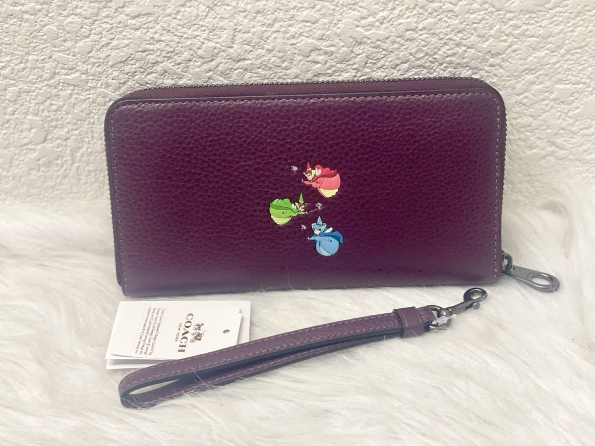 NWT Disney Coach Long Zip Around Wallet Once Upon A Dream Sleeping