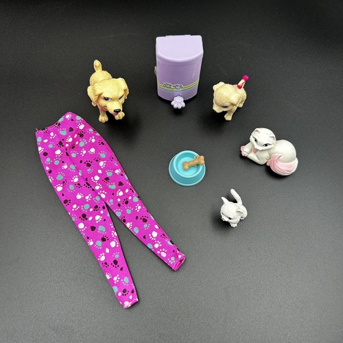 Barbie Doll Accessories Pets Dogs Cats Golden Retriever Paw Pants Vet Lot of 8