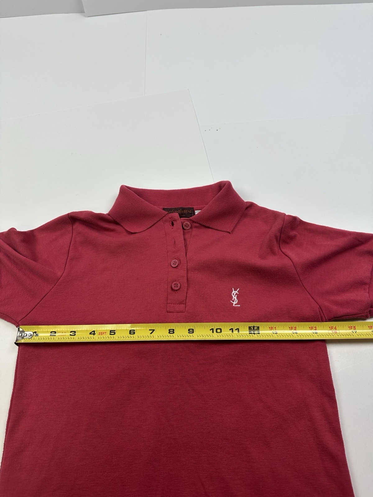 Polo vintage YSL Yves Saint Laurent bambino ragazzo taglia media rossa