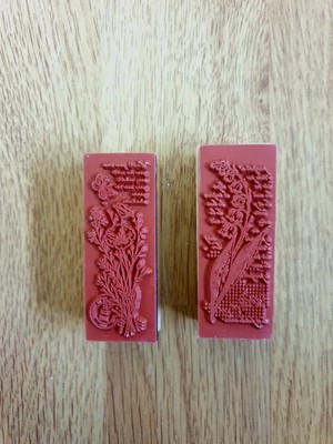 Stoff Holz Stempel Kreative Bordüre Muster Druckblöcke 2 Stück 