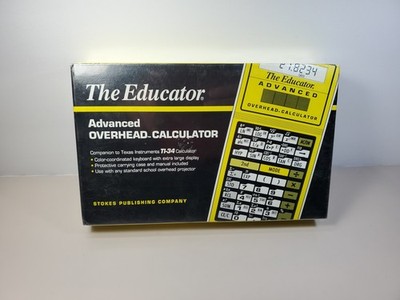 Vtg The Educator Advanced Overhead Calculator TI-34 Stokes Publishing  (C1)