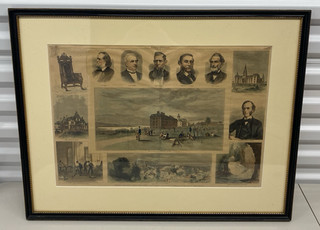 Vintage Cornell University Ithaca New York Harper’s Weekly Newspaper Framed