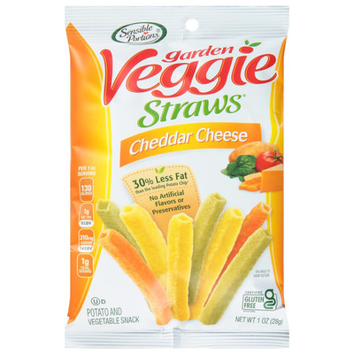 Garden Veggie Snacks - Veggie Straws, Snack Size, Cheddar Cheese, 1 Oz (Pack of