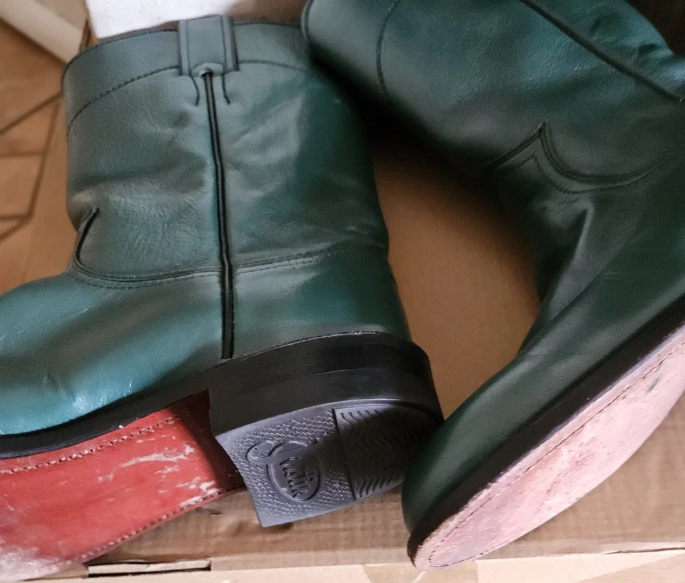 Botas vaqueras Justin vintage para mujer talla 7,5 verde Foto 3 de 4
