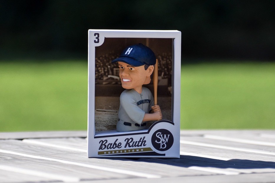 Babe Ruth Bobblecard SWB Railriders SGA 9/19/26 Bobblehead Bobble Card 