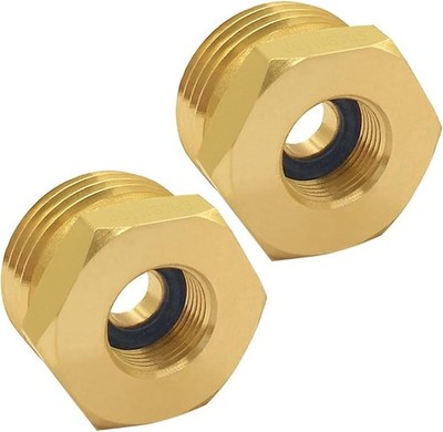2PCS 3/4 GHT Male to 3/8 Compression Female Thread Bushing Pipe Fitting, Brass R