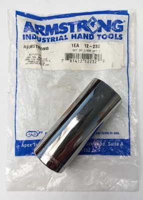 Armstrong 1/2'' Drive 1'' Deep Socket 6-Point USA Made 12-232