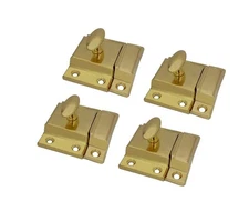 QCAA Oval Turn Cabinet Latch, for Cupboard & Other Furniture, Large, Brass Pl...