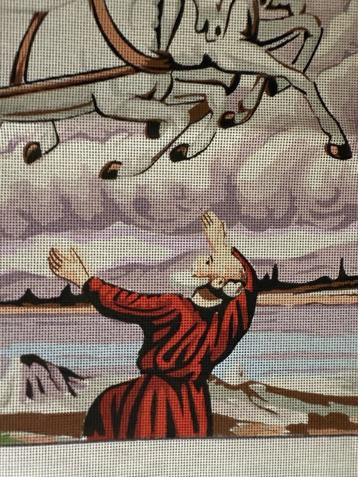 Printed needlepoint Tapestry  Orchids Canvas Only 17.5x24” S Saint Elijah - Image 4 of 4