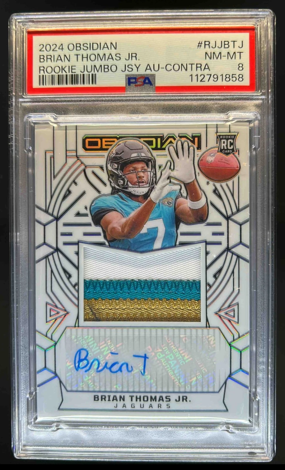Brian Thomas Panini Obsidian Rookie Jumbo Jersey Autographs #RJJBTJ Contra