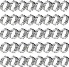 40 Pieces 15.3-18.5mm 304 Stainless Steel Single Ear Hose Clamps