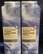 4x BATH  BODY WORKS MAHOGANY TEAKWOOD GENTLE  FOAMING HAND SOAP REFILL 32oz
