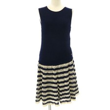 Chanel Dress Blue Paper Polyester Cupra Size 36 P56246