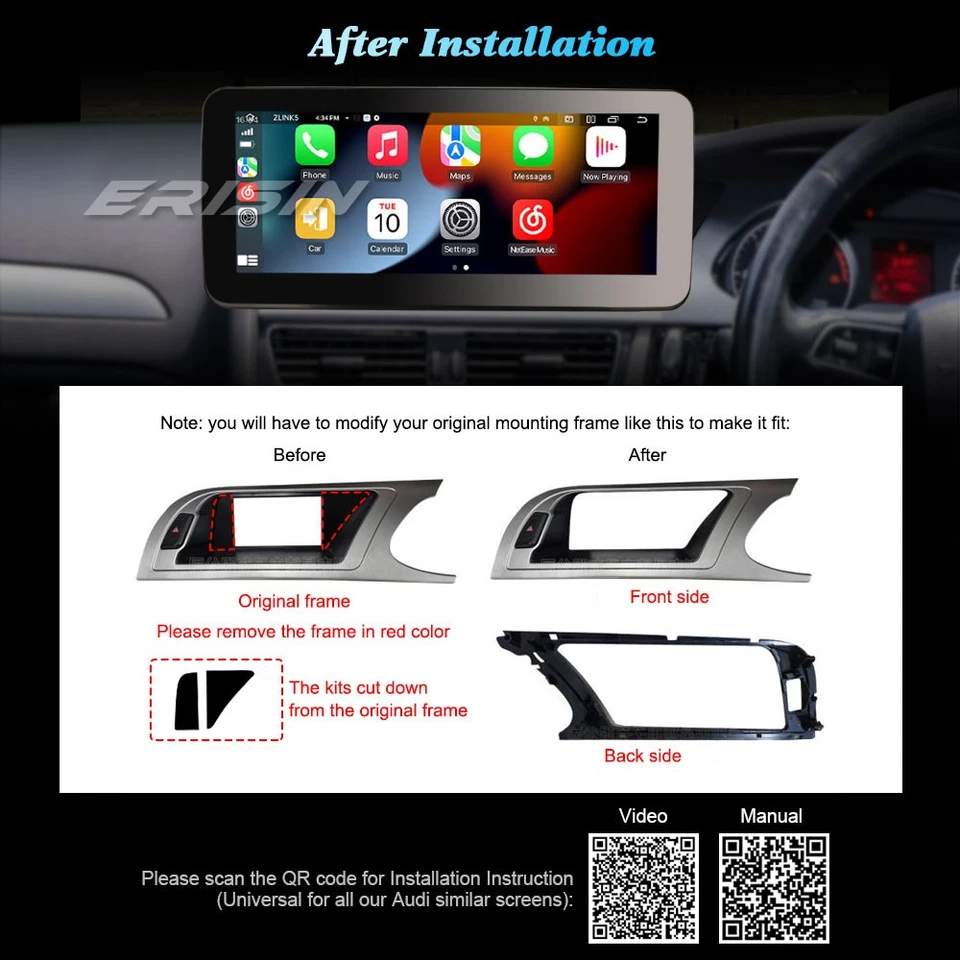 12.3" 8-Core 128GB Android 13 DAB+ CarPlay Car Stereo GPS Navi For Audi A4/A5/B8 - Image 4 of 4