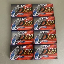 Lot of 8 TDK Superior D120 Normal Bias Blank Cassette Tapes IEC I/TYPE I