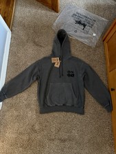 NWT Stussy Pigment Dye Dice Black Hoodie Sweatshirt Size Large