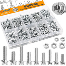 800pc Nut and Bolt Assortment Kit M2 M2.5 M3 M4 M5 Machine Screws Hardware Set