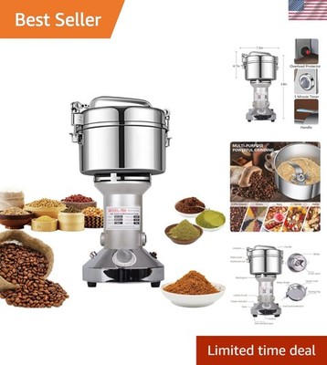 Grain Mill Grinder 750g High Speed Electric Stainless Steel Grinder Cereals C...