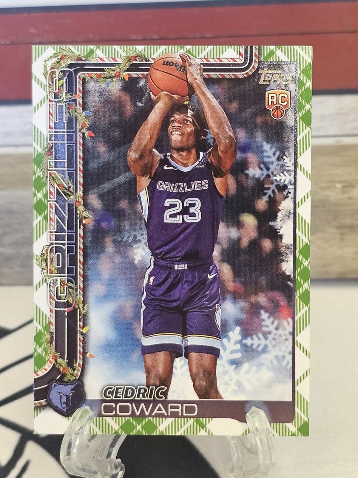 2025-26 Topps Holiday H171 Cedric Coward Plaid RC