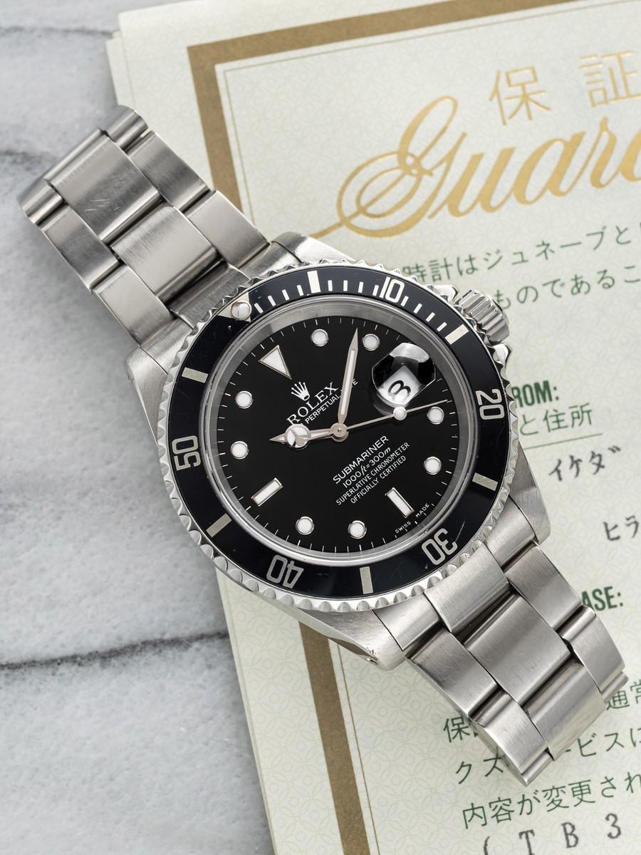 2000 Rolex Submariner Date 16610 Steel Auto Black Bezel 40mm | eBay