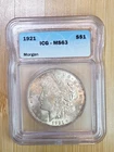 1921 Morgan Silver Dollar MS63 ICG  90% US Silver
