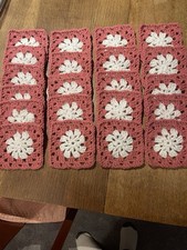 Lot Of 20  5  Hand Crochet Granny Square..your CreationScarf/Sweater/Afghan