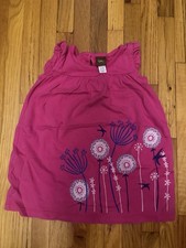 Tea Collection Dress Girls Size 12-18 Months Magenta Floral Print Flutter Sleeve