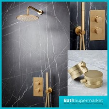 Concealed Shower Mixer Thermostatic Brass Valve Over Head with Rail Bathroom Set