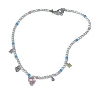 2023 Trend Crystal Love Heart Pendant Necklace For Women Pearl Beaded Choker