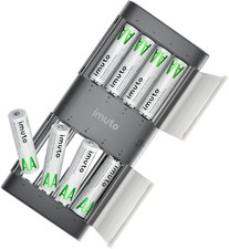 Rechargeable aa Batteries with Charger, 2000mWh aa Lithium Batteries 8 Pack 1.5V