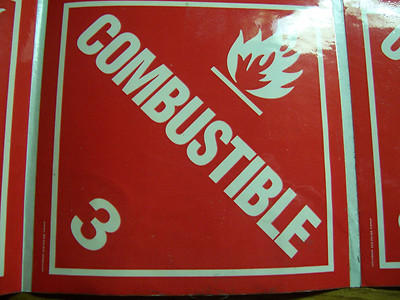 LOT OF 25 COMBUSTIBLE 3 STICKER / WITH STICKY BACK 4